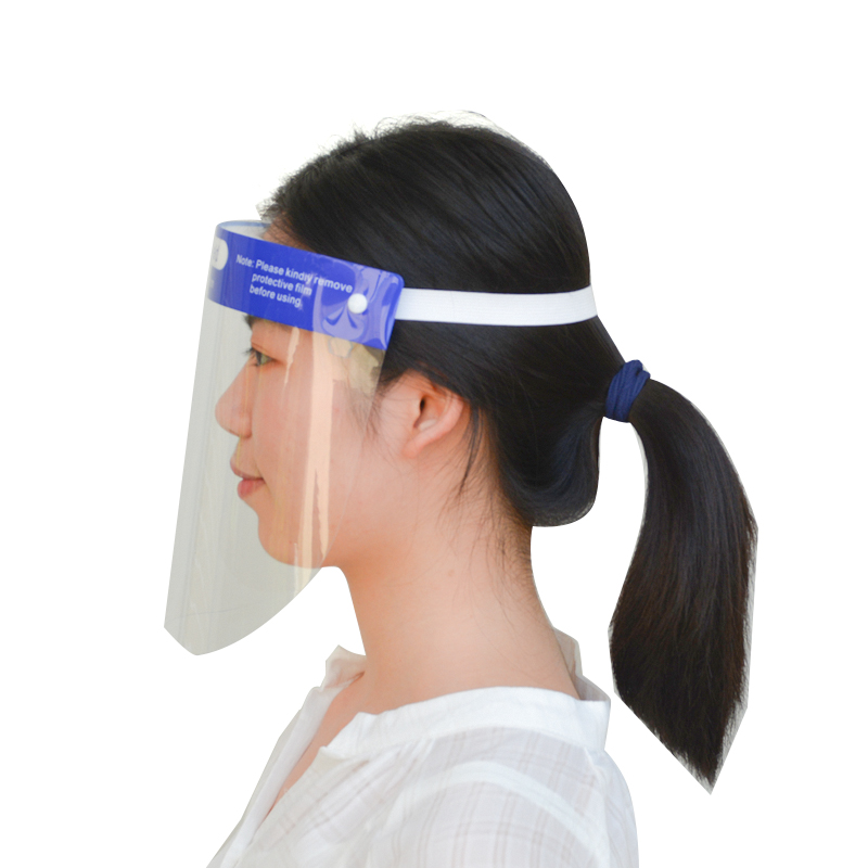 주문 명확한 성숙한 반대로 먼지 반대로 비말 플라스틱 보호 얼굴 방패 전면 Faceshield
